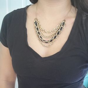 Gold/Black chain necklace